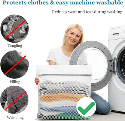 6 XX-Large Honeycomb Mesh Laundry Bag for Washing Machine - 24 X 24inch Large Lingerie Bags for Delicates, Durable Garment Bag for Sweater, Sheets, Blankets, Jeans [ 6 Pack ]