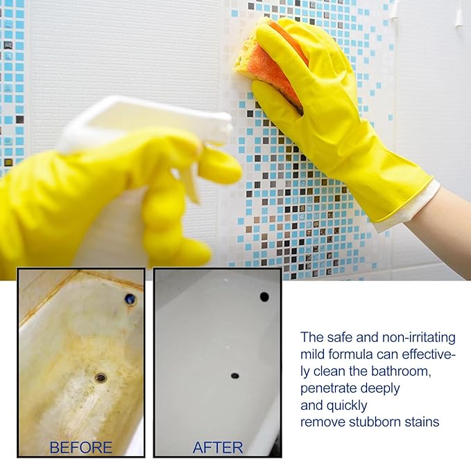Bathroom Descaler Foam Cleaner Spray, Soap Scum Remover for Shower, Tub Cleaner Heavy Duty, Foam Toilet Bowl Cleaners, Multipurpose Stubborn Stains Cleaners, for Faucet Glass Sink Toilet Bathtub (4)