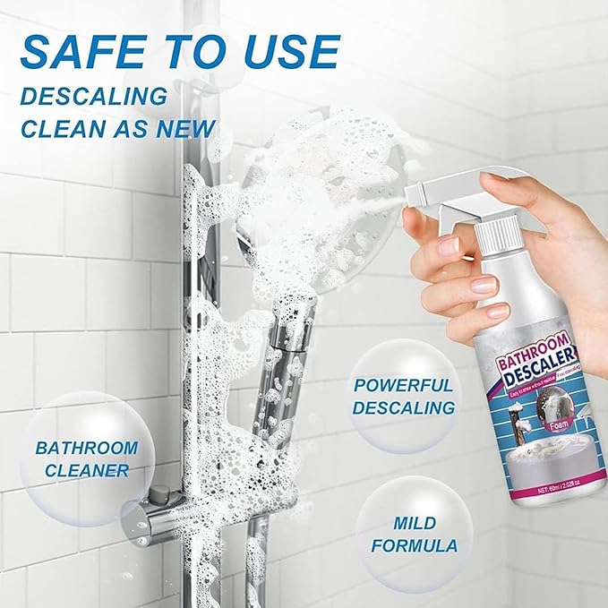 2025 New Bathroom Descaler Foam Cleaner, Multipurpose Stubborn Stains Cleaner, Bathroom Descaler Cleaners, Cleaning Foam Spray for Kitchen Bath Shower Toilet Glass, Easy to Use (3Pcs)