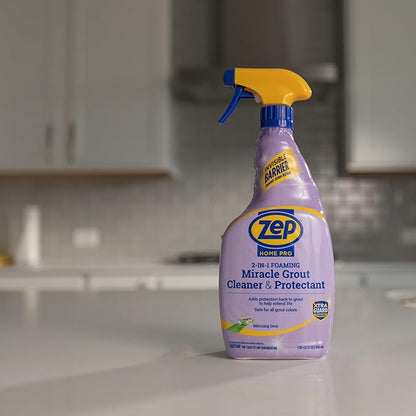 Zep Home Pro Foaming Miracle Grout Cleaner & Protectant - 32 Fl. OZ - (Pack of 1) 2-in-1 for Sparkling Clean Grout Lines