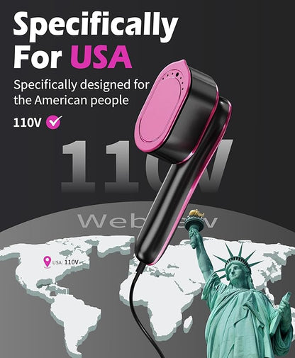 Travel Steamer for Clothes,12s Heat up,Multi-level Adjustment,2-in-1 Handheld Portable Small Garment Steamer Iron,Ceramic Rapid-Heating Panel,Travel & Home,110-120V