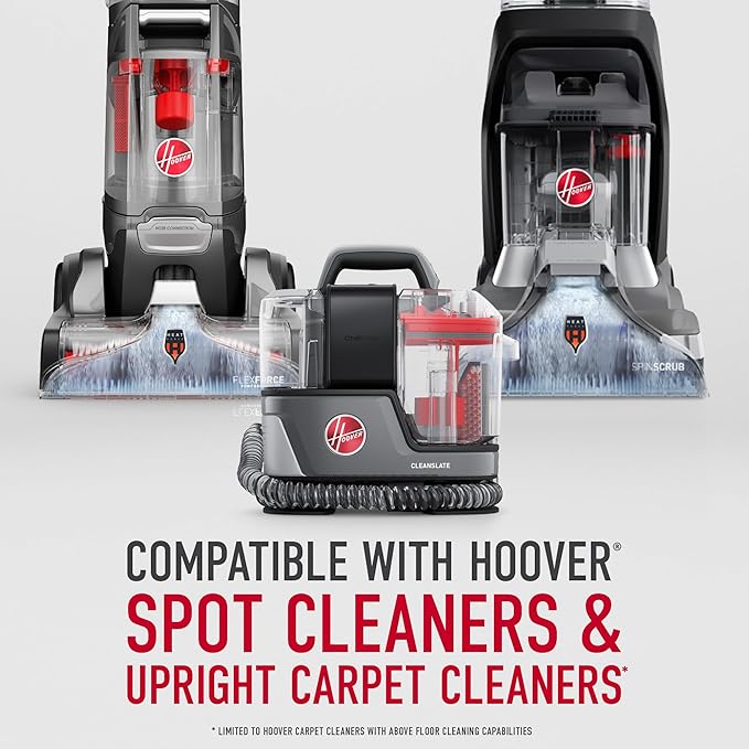 Hoover CleanSlate 5-Piece Interior Car Cleaning Kit, Compatible with Hoover Spot & Carpet Cleaners, Removes Wet & Dry Messes, Includes Auto Cleaning Solution for Upholstery and Carpeted Floor Mats