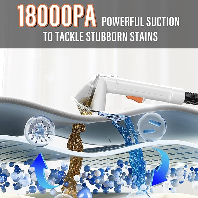 Starrybot Portable Carpet & Upholestery Cleaner Machine for Pets, Spot, Stain,Couch Cleaner Machine with 15Kpa Powerful Suction,Car/Auto Detailer(white)