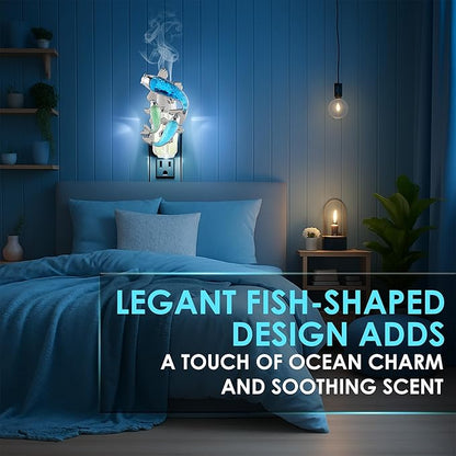 Hohean Wall Fragrance Plug in Compatible with Bath and Body Works WallFlower, Scent Diffuser with Night Light, ETL Certified, Long Lasting Scented Warmer Diffuser Home Office(Elegant Fish)