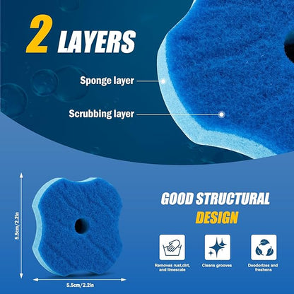 50PCS Toilet Bowl Wand Refills, Replacement Heads for Bathroom Washroom Cleaning Pads, Disposable Toilet Brush Refills Compatible with Household Brushes Scrubbers Cleaning Refill Pack Ocean Fresh