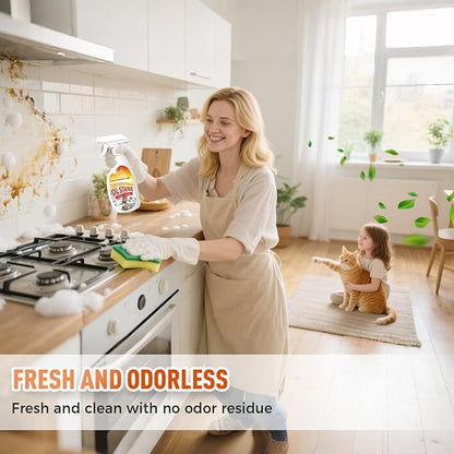 Heavy-Duty Kitchen Degreaser Foam Cleaner, Foam Cleaner Spray Cuts Through Baked-On Grease on Ovens Stove Tops Grills, Multi Functiona Foam Cleaning Spray, Clean Up Kitchens Oil Stains (2, L)