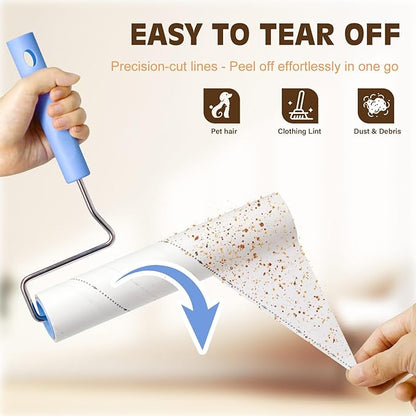 9.45 Inch Extra Sticky Lint Roller Refills 3 Pack (270 Sheets),Lint Roller Refills;Compatible with 9.45 Inch Lint Rollers Inner Diameter Required:1.5 Inches.