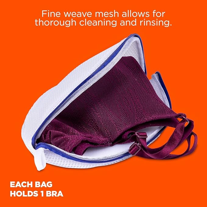 Tide Bra Wash Bag, Mesh Lingerie Laundry Bag for Wash Machine, Holds 1 Bra, Protection from Snagging, Ripping, or Tearing, 2 Pack