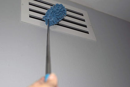 Telescopic Duster, Bendable Microfiber Duster with Extendable Handle, Extend Your Reach up to 6.5', Assorted Colors - Blue/Gray, Pack of 2