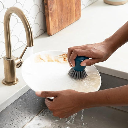 Full Circle Clean Ocean Palm Brush for Cleaning Dishes, Pots, and Pans, Comfortable Handle, Sustainably Made 100% From Recycled Ghost Fishing Nets, Safe for Nonstick