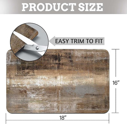 MCALK Dark Brown Dish Drying Mat for Kitchen Counter, Brown Dish Drying Pad with Anti-Slip Rubber Base, Absorbent Kitchen Sink Mat with Abstract Art Decor (1 pc 18" x 16")