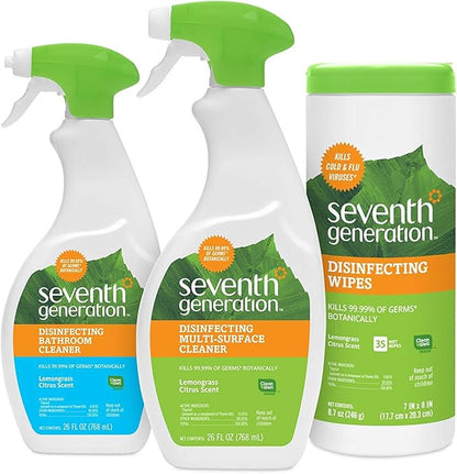 Seventh Generation Botanical Multi-surface Disinfecting Cleaner, Lemongrass Citrus, 26 fl oz (3 pack)