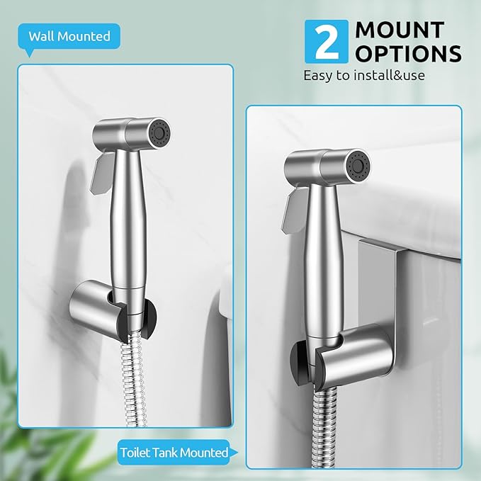 Handheld Bidet Sprayer for Toilet, BRITULIF Jet Sprayer for Toilet Muslim Shower, Adjustable Water Pressure with Bidet Attachment for Toilet for Feminine and Baby Wash