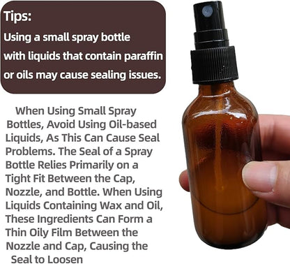 Zkupanx 4 PACK 2 oz Amber Small Glass Spray Bottles, Empty Spray Bottle for Hair, Plants, Perfume - Fine Mist, 2oz Mini Spray Bottle