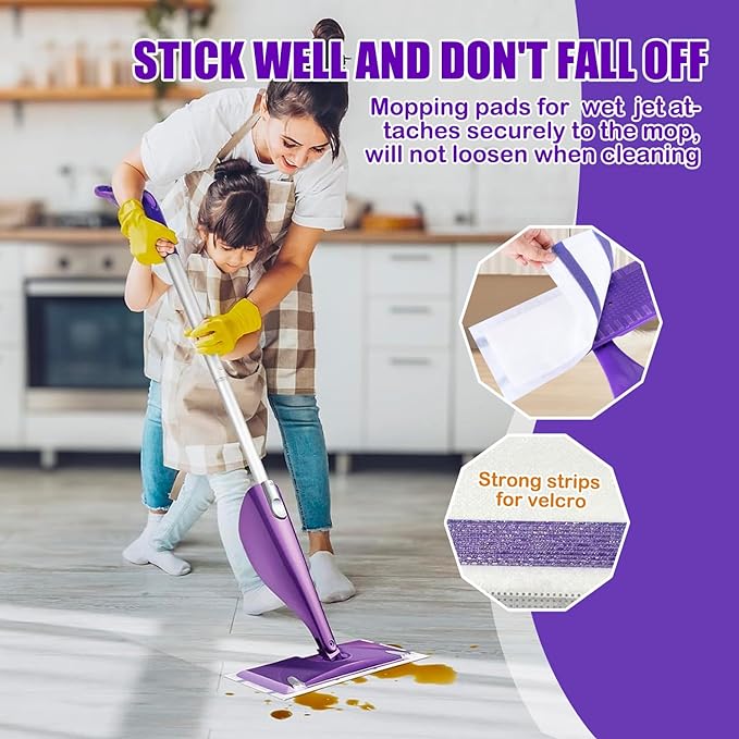 30 Pack Mopping Pad Refills Compatible with Swiffer Wet Jet Spray Mop - Wet Jet Refills for Multi Surface Hardwood Floor Cleaning, 4 Layers Thickened & Durable | Super Absorbent