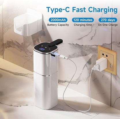 CATIRE Upgraded Larger Capacity Automatic Dish Soap Dispenser Touchless, 17.6oz Liquid Hand Soap Dispenser for Bathroom Kitchen, Rechargeable 2000mAh, 8 Adjustable Levels, Wall Mount & Countertop