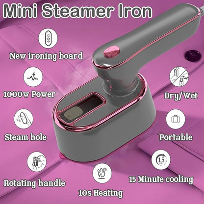 Travel Steamer Iron for Clothes Mini - Portable Ironing Machine Travel Small Size Portable Steamer Travel College Dorm Home Essentials (LightGrey)