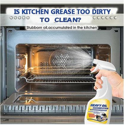 Heavy Duty Kitchen Degreaser Spray, Powerful Grease Oil Cleaner Stain Remover for Ovens, Stovetops, Grills & Cookware (2PCS)