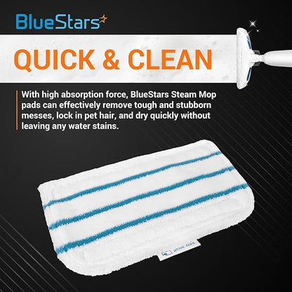 BlueStars Steam Mop Pads Replacement Compatible with Black and Decker Steam Mop SM1600, SM1610, SM1620, HSMC1321, HSMC1321APB, HSMC1361SGP, BDH1855SM, BDH1760SM, SMP20 Pack of 5