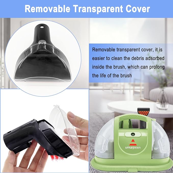 Upgraded 1400B Little Green 5.3" Detachable Tough Stain Brush Tool Replacement for Bissell Little-Green Upright &Portable Carpet Cleaners for 1400B 4075 3860 1425 2458 3194 3353 Series,1+2 Brush,Black