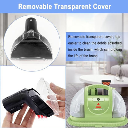 Upgraded 1400B Little Green 5.3" Detachable Tough Stain Brush Tool Replacement for Bissell Little-Green Upright &Portable Carpet Cleaners for 1400B 4075 3860 1425 2458 3194 3353 Series,1+2 Brush,Black
