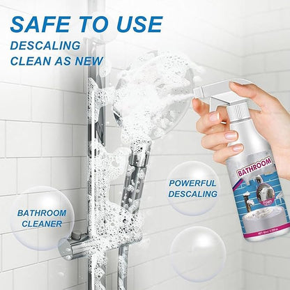 Bathroom Descaler Foam Cleaner, 2025 New Bathroom Descaler Cleaner, Stubborn Stains Cleaner, Limescale Cleaner, All Purpose Rinse Free Cleaning Spray for Bathtub, Sink, Toilet, Tiles (3Pcs)