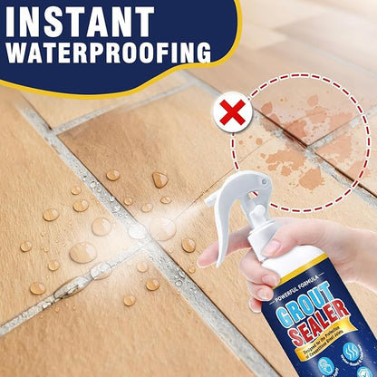 Grout Sealer, Waterproof Grout Sealer for Shower Floor Tile, Long Lasting Clear Grout Sealant, Tile Sealer Spray Works on Countertops, Bathroom, Marble, Ceramic, Stone, Granite Surface Grout Cleaner