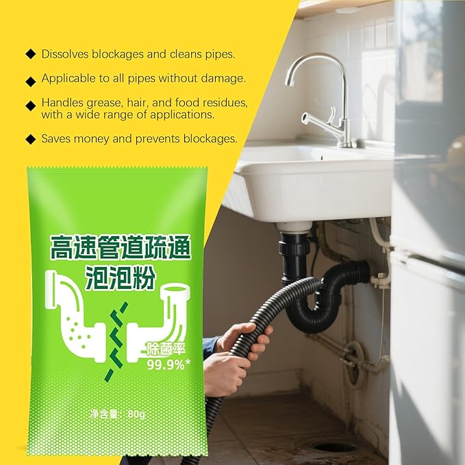 Powerful Pipe Dredging Agent,Powerful Pipeline Dredging Powder,Pipeline Dredging Agent Powder,Pipe Dredging Agent,Garbage Disposal Cleaner,Pipeline Dredging Agent (2PC)
