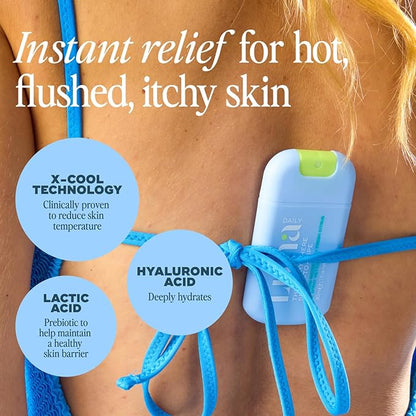 Luna Daily The Everywhere Spray-To-Wipe | Cooling Body Mist & Hydrating pH-Balanced Feminine Care | Anti-Chafing & Odor Control | Travel Essential for Women, Gym & Daily Care, 30ml