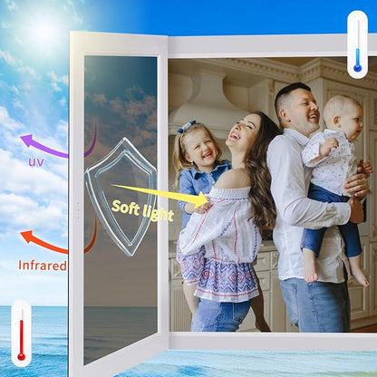 Window Privacy Film One Way Daytime Mirror Tint Treatments UV Heat Control Vinyl Stickers Sun Block Glass Paper Door Covering Reflective 35.4 Inch x 32.8 Feet Brown Silver