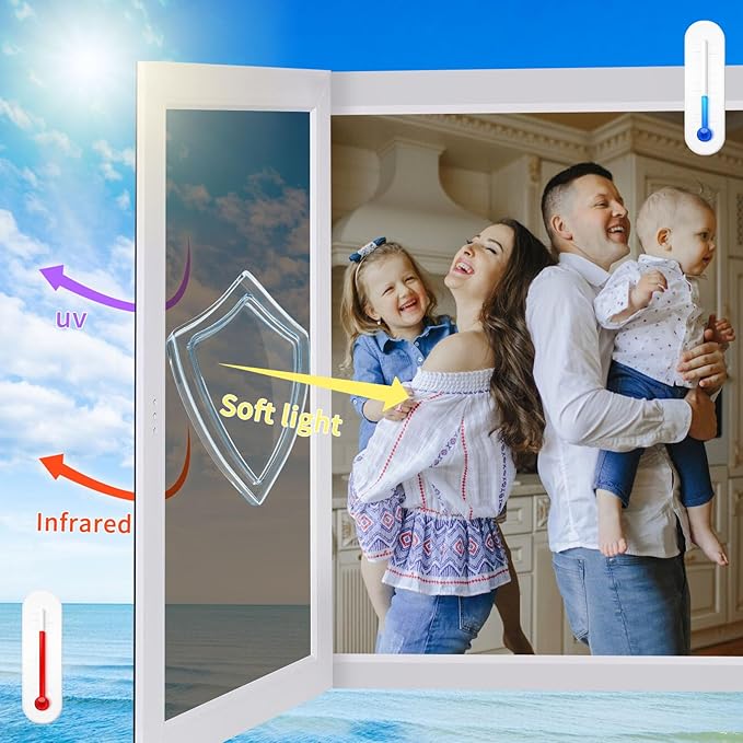 Window Privacy Film One Way Daytime Mirror Tint Treatments UV Heat Control Vinyl Stickers Sun Block Glass Paper Door Covering Reflective 35.4 Inch x 13.1 Feet Brown Silver