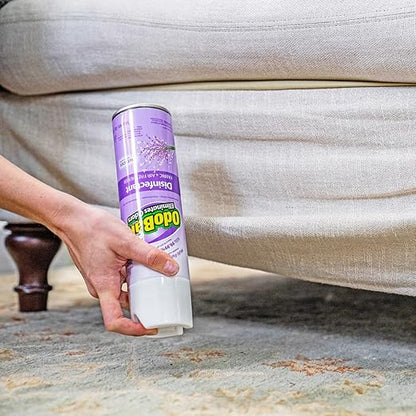 OdoBan Ready-to-Use 360-Degree Continuous Spray Disinfectant and Harsh Aroma Eliminator, Fabric and Air Freshener, 3 Pack, 14.6 Ounces Each, Lavender Scent
