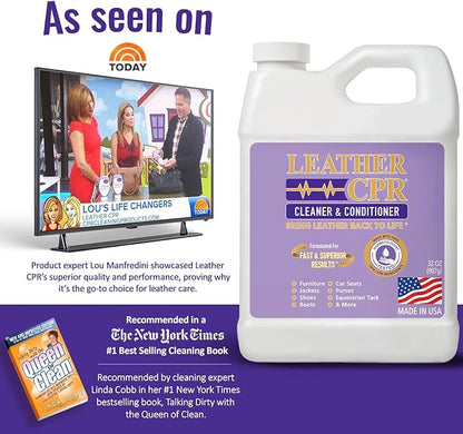 Leather CPR Leather Cleaner And Conditioner - Cleans, Conditions, Restores & Protects Leather Furniture, Handbags, Car Seats, Interior, Jackets, Boots, Purses, Shoes, Couch, Saddles, Tack & More