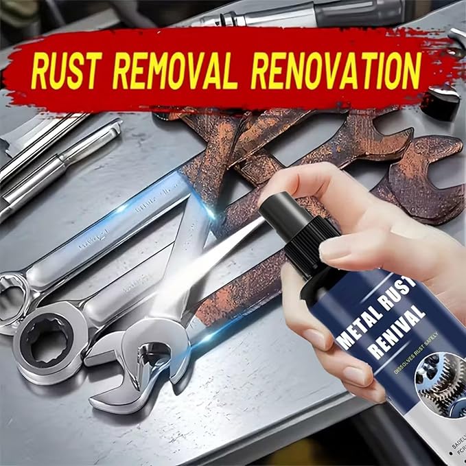 Rust Remover Spray For Metal, Precision Cleaning Solution, 14.8x3.9cm, Anti Rust Mist Cleaner, Bathroom Metal Stain Remover, Enhanced Durability Solution, For Bathrooms, Laundry Areas, Railings, Sinks