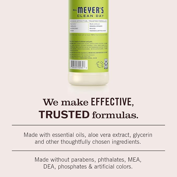 MRS. MEYER'S CLEAN DAY Liquid Dish Soap, Lemon Verbena, 16 fl. oz - Pack of 3