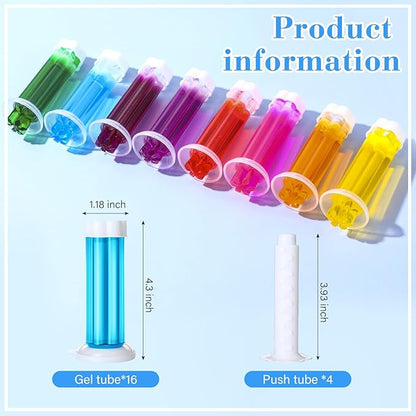 16 Pcs Flower Toilet Gels 224 Count 8 Kinds Stamp Bowl Gel Scent Toilet Stain Removal Cleaner Air Freshener Flower Stamps Pack for Bathtubs Bathroom