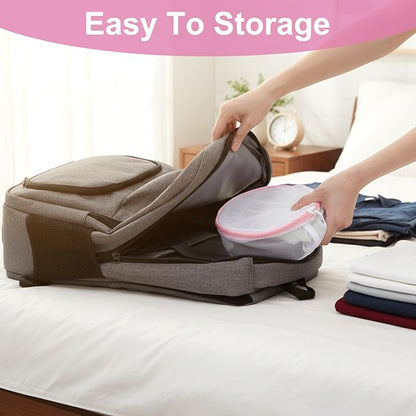 12PCS Honeycomb Mesh Laundry Bags, Bra Washing Bag for Laundry with Zips Reuse Washing Machine Bag for Delicates Blouse for Cleaning and Drying Underwear, Delicates, Brassiere, Bralette (6 x 7In Pink)