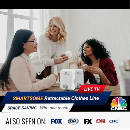 SmartSome Wall Mounted Retractable Clothesline – Heavy-Duty Indoor & Outdoor Drying Rack – RV Must-Have Air Drying Solution – Compact Space Saving Laundry Line