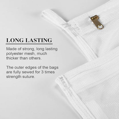 Fine Mesh Laundry Bags for Delicates, 3 Pack (2L+1M) Reusable Wash Bags with Sturdy Zippers, Durable Net Washing Bags for Lingerie, Bra, Sock, Underwear, Baby Clothes, Travel Organizer