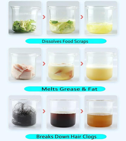 YIZHONG Fast-Acting Foaming Drain Cleaner Powder - Powerful Unclogging for Kitchen Sink and Toilet Pipes