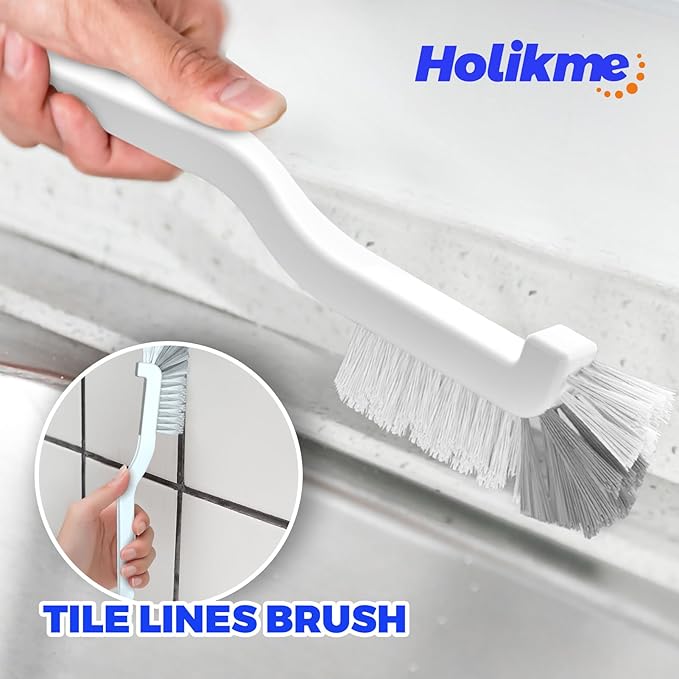 Holikme 6 Pack Dish Brush with Handle Kitchen Cleaning Brush Set for Pot, Pan, Kitchen Sink (Green)