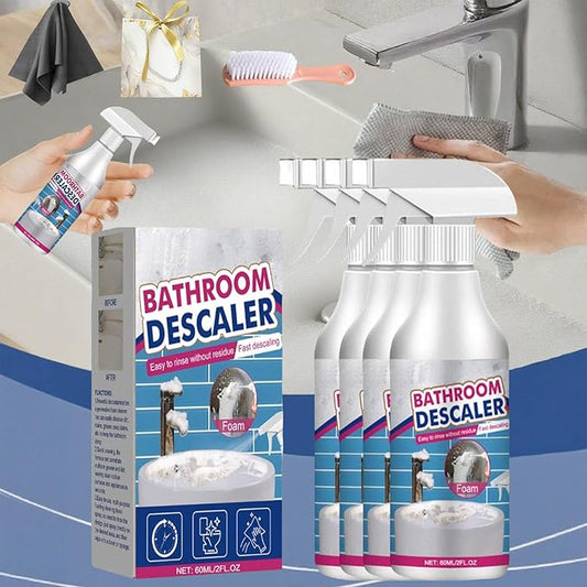 Bathroom Descaler Foam Cleaner, Bathroom Descaler Foam Cleaner Spray, All Purpose Rinse Cleaning Foams Spray, for Toilet Bath Shower Glass Sink Cleane (4, Pcs)