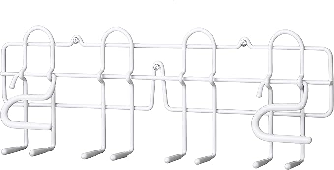 ClosetMaid 3462 Broom & Mop Holder for Wall or Door Mount, Durable White Metal Steel