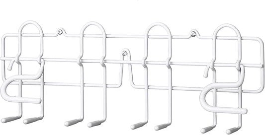 ClosetMaid 3462 Broom & Mop Holder for Wall or Door Mount, Durable White Metal Steel