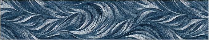 Blue Abstract Wallpaper Border 196x4 Inch Peel and Stick Wall Border Modern Wave Pattern Removable Vinyl Wall Trim Bathroom Kitchen Living Room Bedroom Home Decor