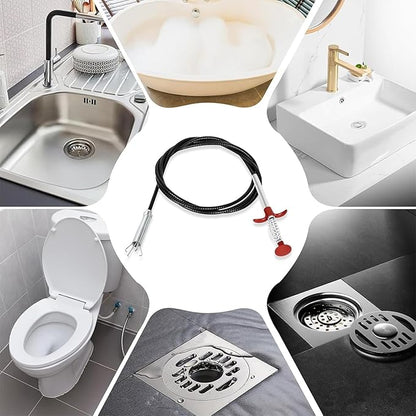 Drain Snake,76 inch Drain Clog Remover - Flexible Grabber Claw Pick Up Reacher Tool for Home Sink, Bathroom Tub,Drain, Toilet, Tight Spaces