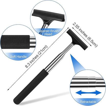 2 Pcs Car Mirror Wiper, 38.6in Handle Car Side Mirror Squeegee, Car Mirror Squeegee, Side Mirror Squeegee, Mini Squeegee for Rainy Foggy Weather