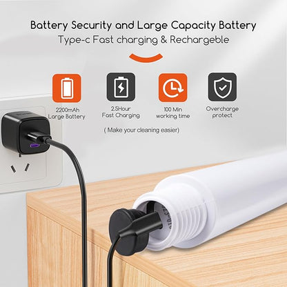 Cordless Electric Spin Scrubber,380RPM High Speed Rotation,Fast Charging-Long Lasting,Power Scrubber with 3 Replaceable Scrubbing Brush Heads for Cleaning Bathroom Bathtubs, Tile Gaps, Mirrors