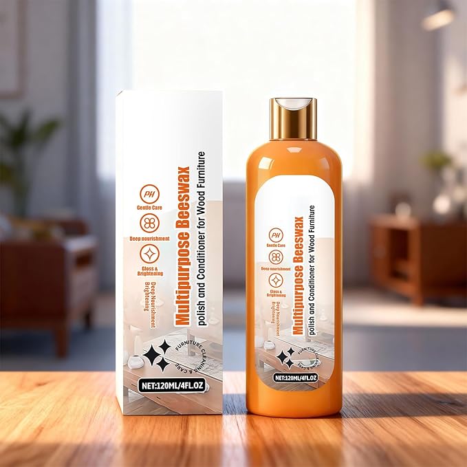 Wood Conditioner for Furniture - 120ml Shine Cleaner Wax | Polishing Wood Restorer for Furniture | for Hardwood Floor Cutting Board Cabinet Table Drawer Antique Teak