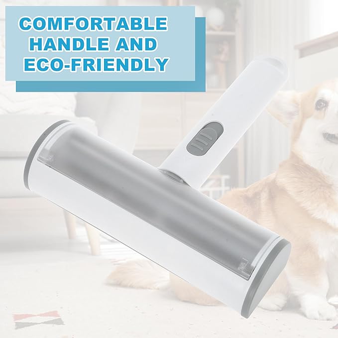 Pet Hair Removal Tool, Lint Roller for Pet Hair, Carpet Rake, Pet Hair Remover Roller for Furniture Couch Bed Car Seat, Light Gray